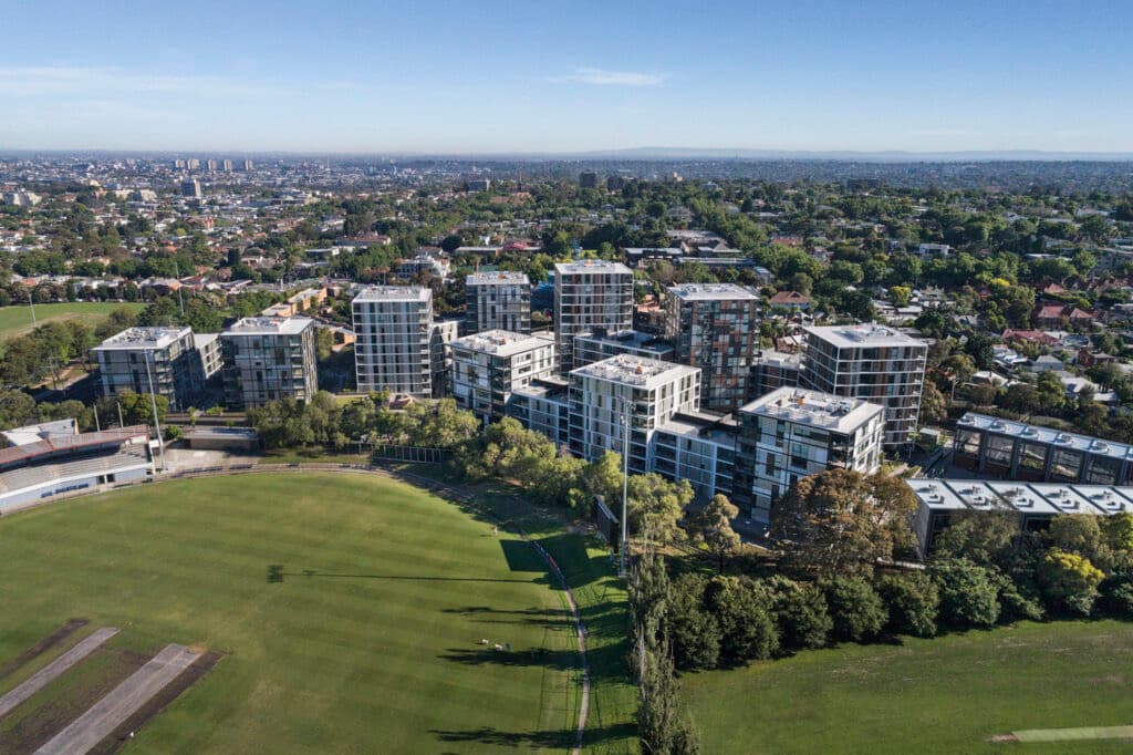 Drone view of toorak suburb